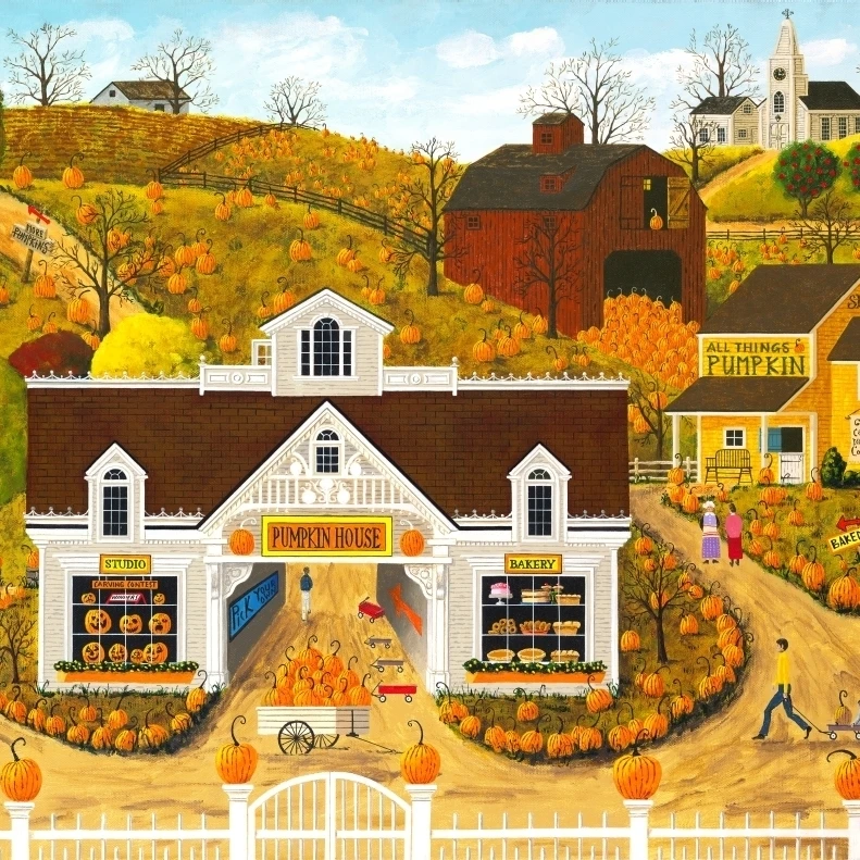 Pumpkin House Poster Print by Art Poulin (30 x 24)