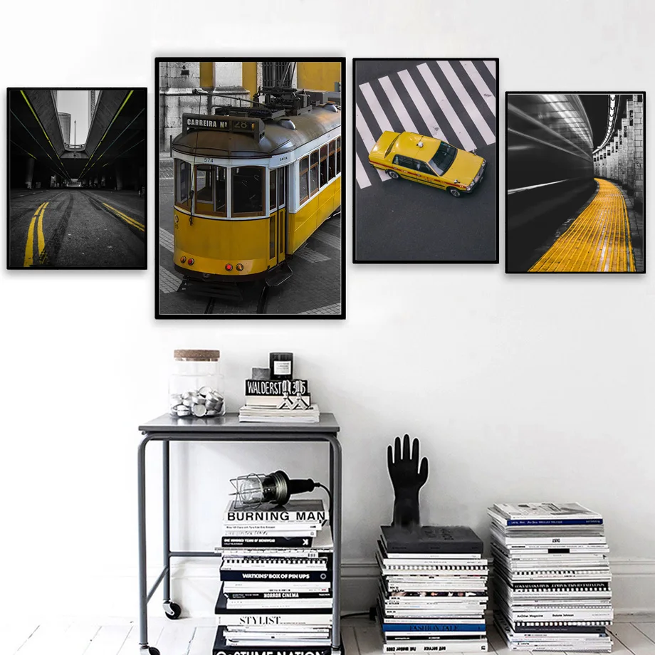 New-York-Tram-Taxi-Street-Landscape-Wall-Art-Canvas-Painting-Nordic-Posters-And-Prints-Wall-Pictures (2)