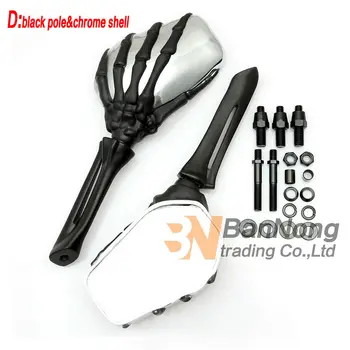 

Cruiser Skull Skeleton hand Rear view Mirror For Harley XL 883 1200 Dyna Fat boy Night Rod Glide Special Softail Touring Steed