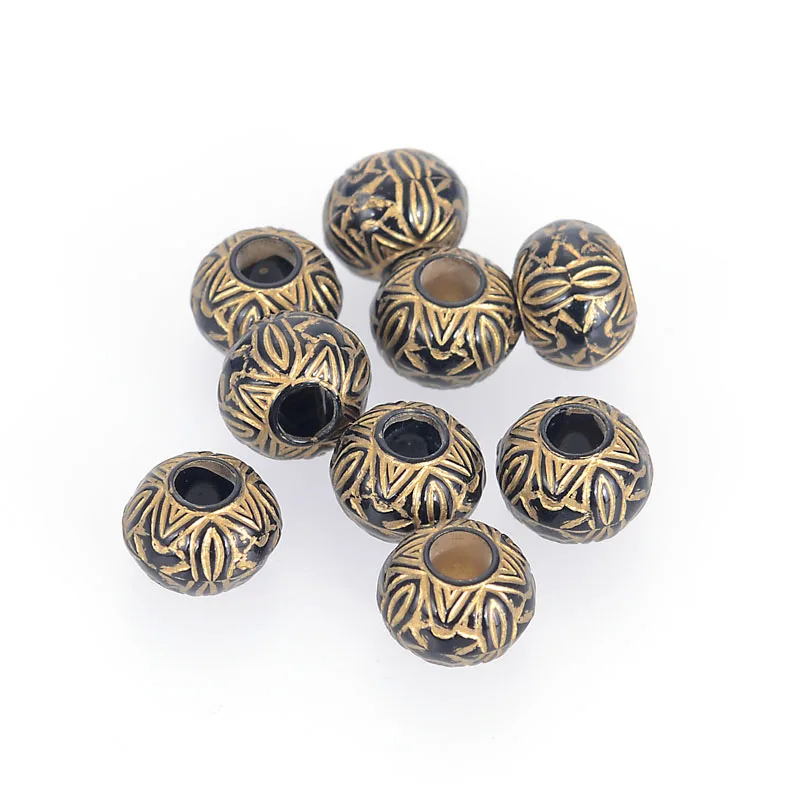 

Miasol New Arrival 200 Pcs/Lot 8x10MM Plating Acrylic Large Hole Antique Design Spacer Beads For Diy Jewelry Making Findings