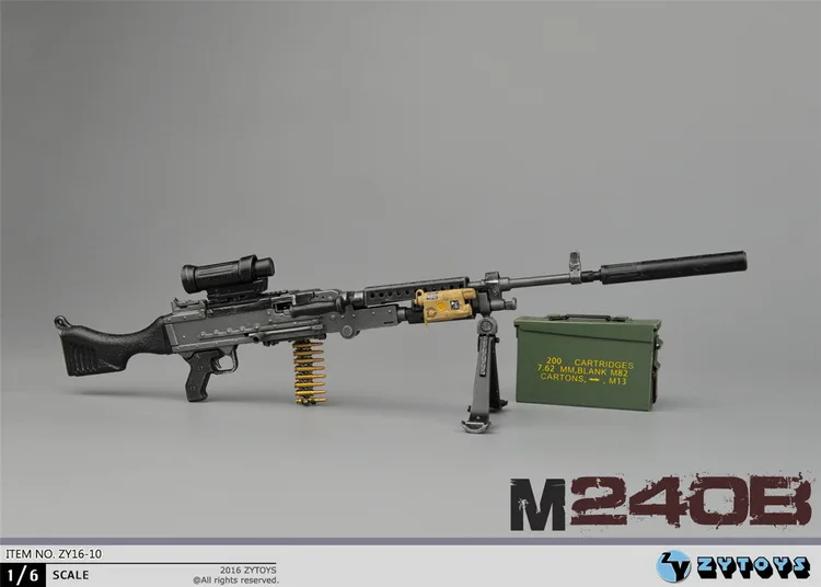 Кукла в масштабе 1/6 аксессуар для куклы M240L или M240B пластиковая модель пулемета 12