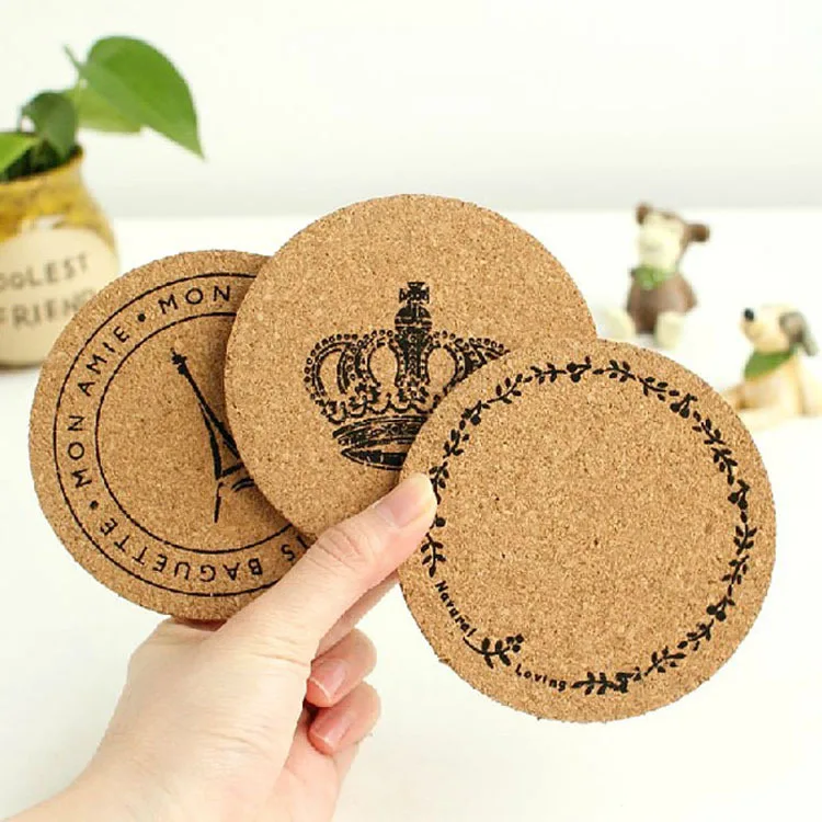 

3 Size Plain Round Cork Coaster Drink Coasters Placemat Coffee Cup Mat Tea Pad Wooden Tablemat Bowl Pad Pot Mat Heat Insulation