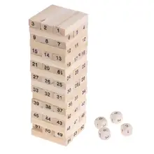 Деревянные цифры подписанные блоки штабелирование Здание Модель башня из кубиков детские развивающие потянув укладки игра игрушка с игральным кубиком Размер S