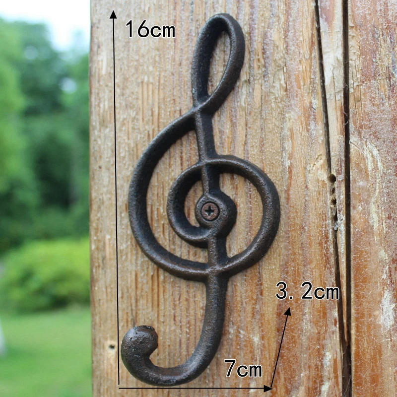 

Cast Iron Vintage Hook Hanger Flower Basket Folding Wall Hanger Hooks Music Pattern Sundries Hooks Decorative Garden Hooks