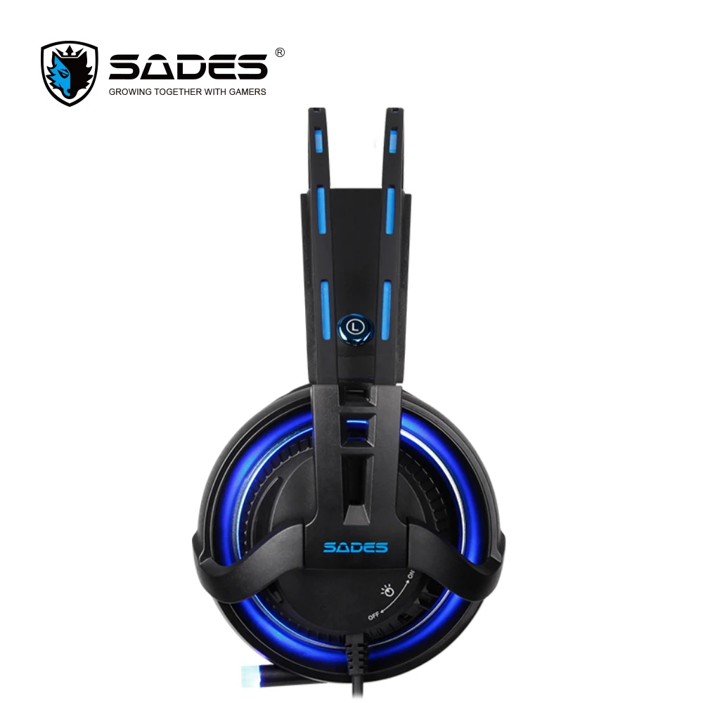 SADES Diablo Realtek Effect Gamer наушники RGB игровая гарнитура наушники с выдвижным микрофоном