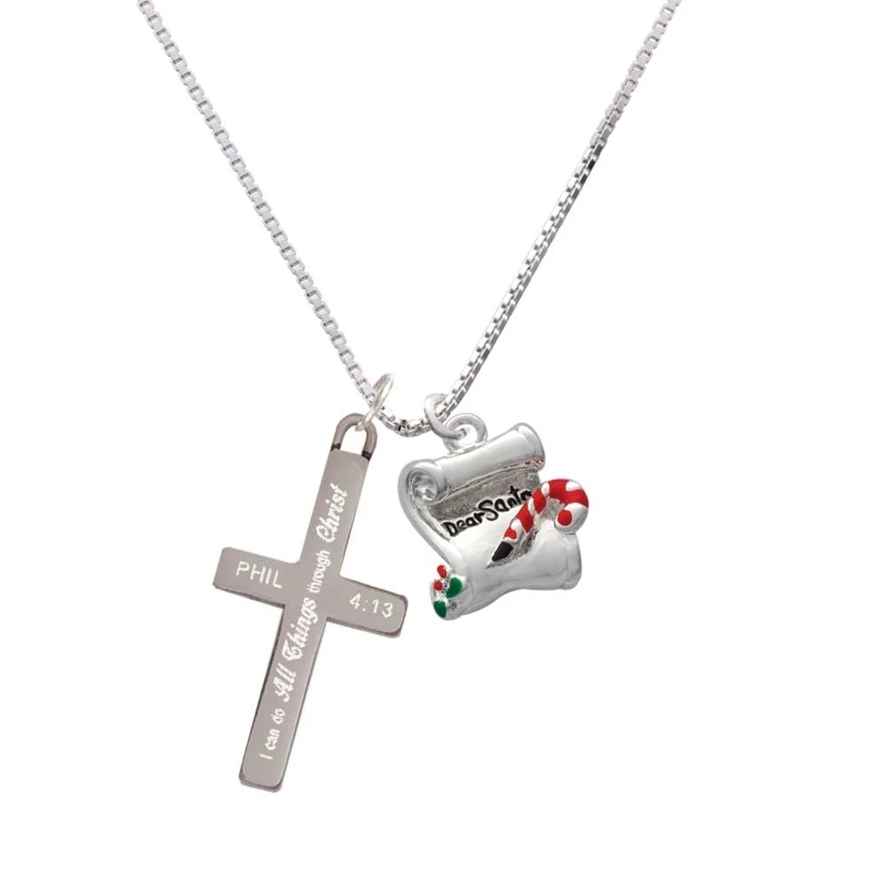 Dear Santa Letter - I Can Do All Things - Cross Necklace