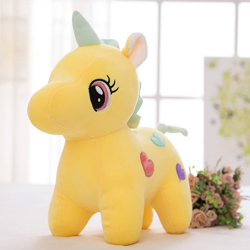 25CM Lovely Cartoon Unicorn Stuffed Toys Pillow Soft Animal Baby Dolls Kids Toys for Girls and Kawaii Wedding Throwing Presents