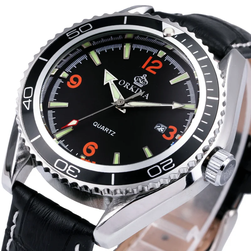 Luxury Brand font b Watch b font ORKINA Men Quartz font b Watches b font Genuine