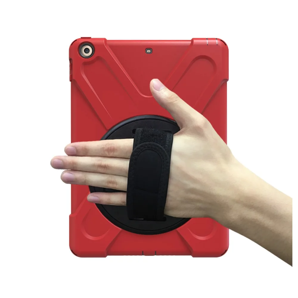 New 360 Armor Coque for iPad 9.7 2017 Case 360 Rotation Hand Strap Silicon PVC A1822 A1823 Cover for iPad 2017 9.7 Kids Cover (6)