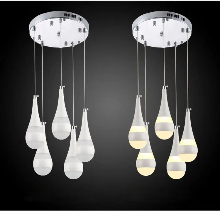 

2015 New 15W  Led Aluminum Acrylic Chandeliers Five Disc Drop A Fishing Line Counter Lighting Three 220V Warm White/White