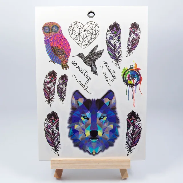 6pcs Multi-style Geometric Temporary Body Tattoos Feather Owl Wolf Birds Heart Tattoo Unisex Fake Tattoo Sticker Warterproof 305 6pcs Multi-style Geometric Temporary Body Tattoos Feather Owl Wolf Birds Heart Tattoo Unisex Fake Tattoo Sticker Warterproof 305