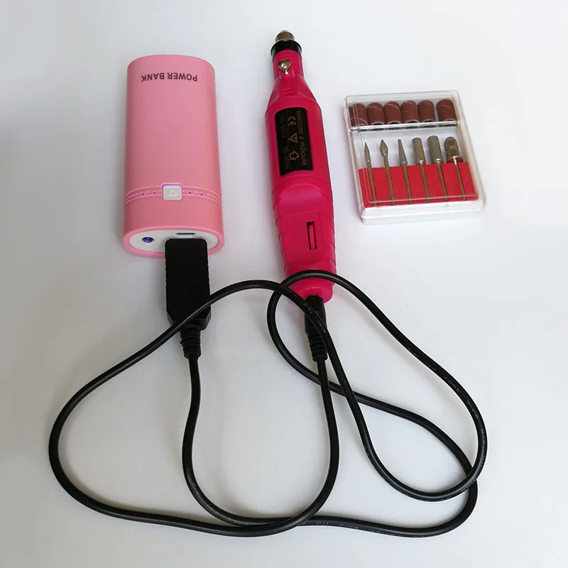 

MININAIL Rechargeable Drill Set Nail Art Electric Drill Toolkit USB Power Bank Manicure Drill Machine Acrylic Nail File Pedicure