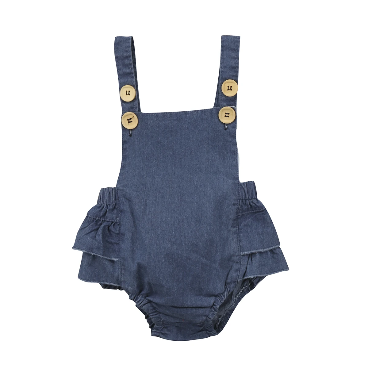 Newborn Baby Girls Denim Romper Sleeveless Jeans Jumpsuit Cotton Summer
