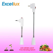 E27 круглые светодиодные лампы свободного изгиба выключатель блока управления светодиодный лампы с вилкой европейского стандарта, 22 см/33,5 см для полный спектр Крытый светодиодный Grow Light лампы растения