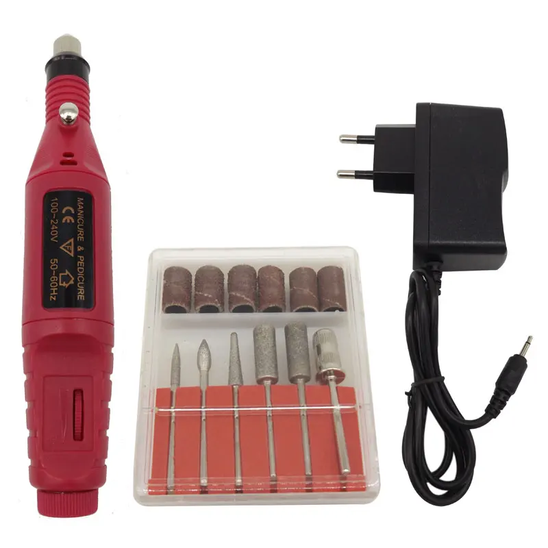 2018 New Nail Drill Set 6bits Professional Electric Manicure Styling Tools Machine Art Pen Pedicure File Shaping Tool | Красота и