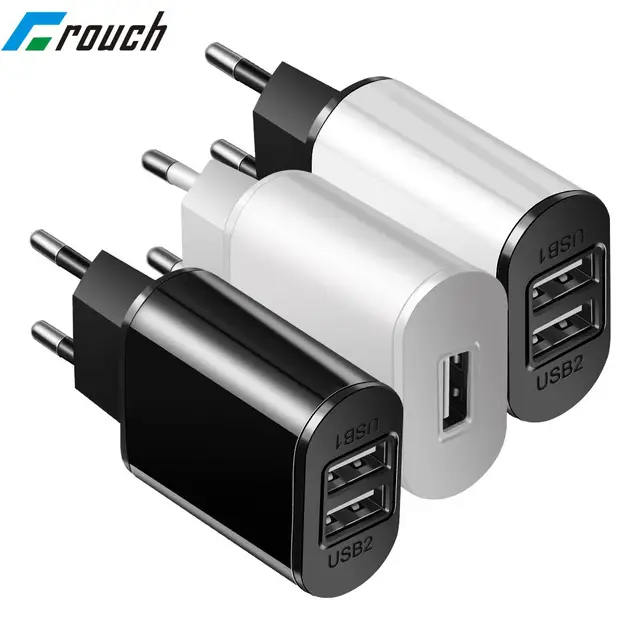 Best Offers EU Plug Mobile Phone Charger Universal Dual USB Wall Charger Smart Phone Charger for iPhone 8 7 6 Samsung Huawei Tablet Charger