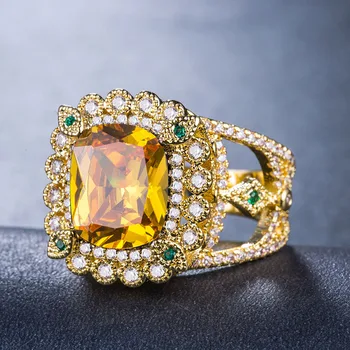 

Huitan Eternity Lover Ring with retro elegant Cubic Zirconia Luxury Vintage Jewelry Wedding Anniversary Rings for Women