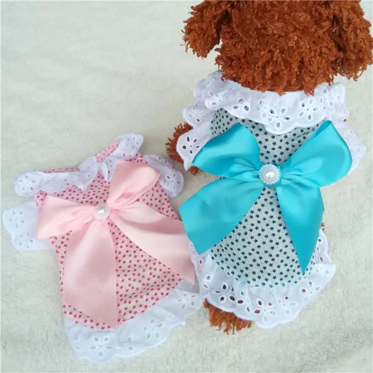 Summer New Cat Dog Clothes Puppy Dog Princess Dress Shirt With Nylon Lace Sexy Breathable Pet Clothing for Chihuahua Teddy XS S M L XL4