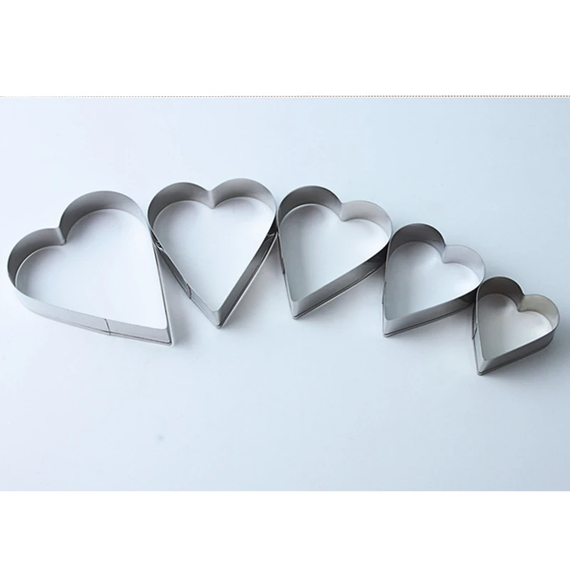 Aomily 5 шт./компл. Lovely Heart ожерелье с формочка для печенья «Sweet Love»(«Сладкая любовь»); с изображением торта ко Дню Святого Валентина DIY пресс-формы для выпечки Нержавеющая сталь металла