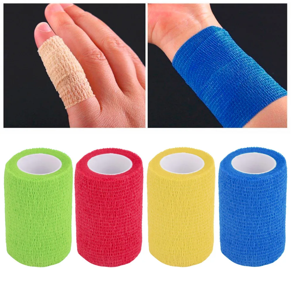 

Men Women Exercise Gym Bodybuild Workout Self-Adhering Bandage Wraps Elastic Adhesive First Aid Tape4.5m x 7.5cm 2018 SELLING