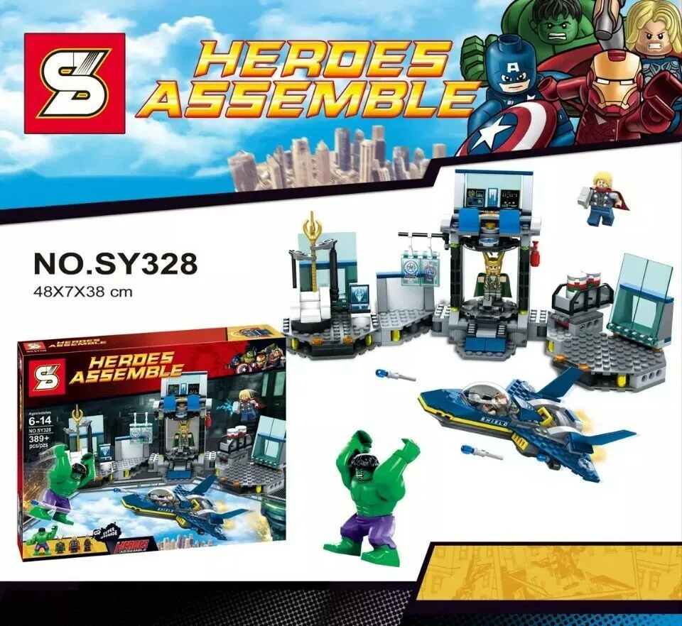 

SY328 avengers 2 Age of Ultron superheroes hulk Thor Counterattack Scenes Building Blocks Sets Toys Bricks baby toy