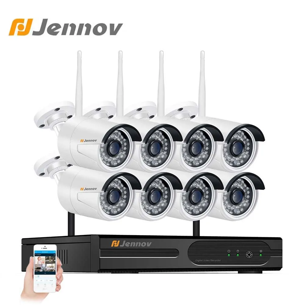 

Jennov 8CH 1080P CCTV Camera Security System Kit NVR Wifi Video Surveillance 2MP Home Security Wireless Camera Waterpoof HD P2P