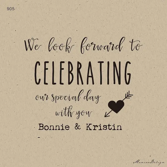 Custom Wedding DIY Calligraphy Stamp We Look Forward To Celebrating Our custom-wedding-diy-calligraphy-stamp-we-look-forward-to-celebrating-our