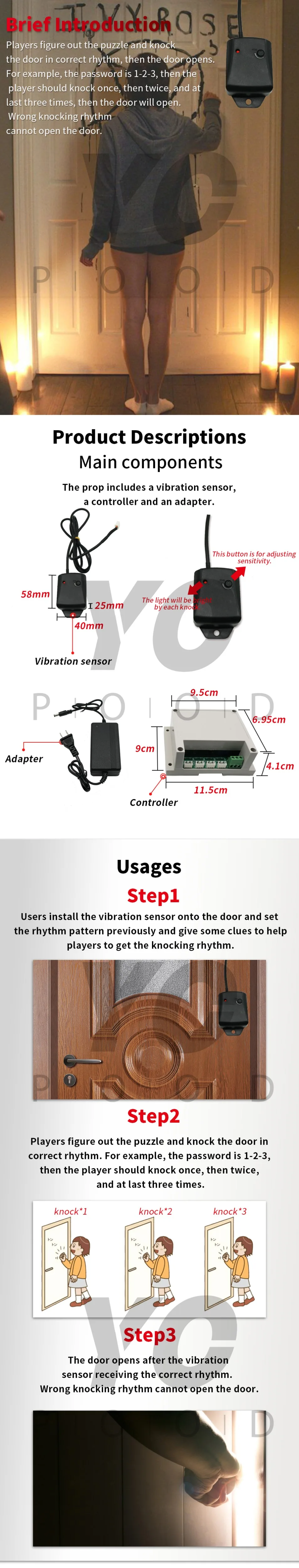 Knock prop escapar jogo sala 1987 bater