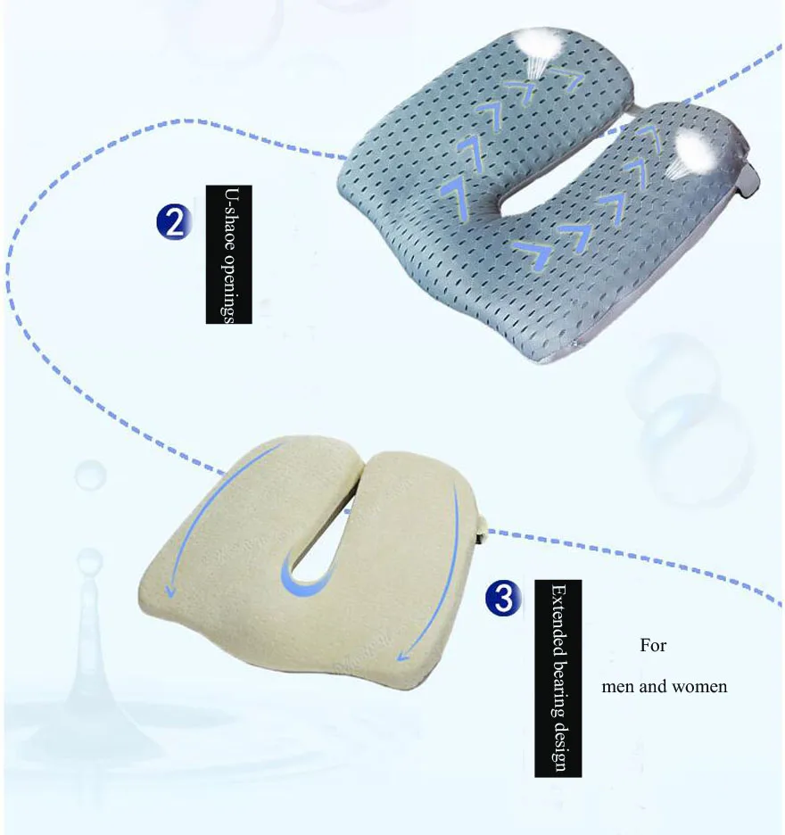 Coccyx Orthopedic Seat Pads Kitchen Chairs Lumbar Support Comfort Memory Foam Cushion Home Decor Luxury Cushion