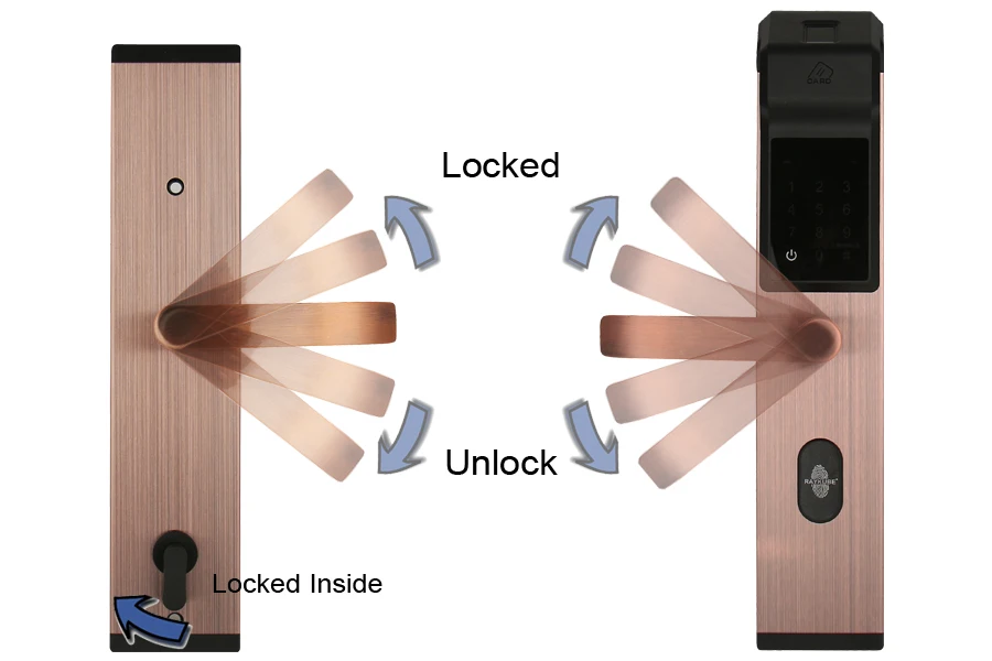 RAYKUBE биометрический цифровой замок с отпечатком пальца интеллектуальный электронный дверной замок с проверкой отпечатков пальцев и паролем и RFID R-FP1