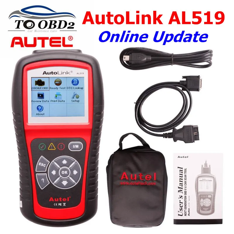 Оригинальный Autel Автоссылка AL519 OBD диагностический сканер EOBD обновление онлайн