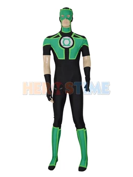 

(SUP003)2016 New Style Green Lantern Short Sleeves Lycra Spandex Cosplay Zentai Superhero Suit Halloween Party Costume