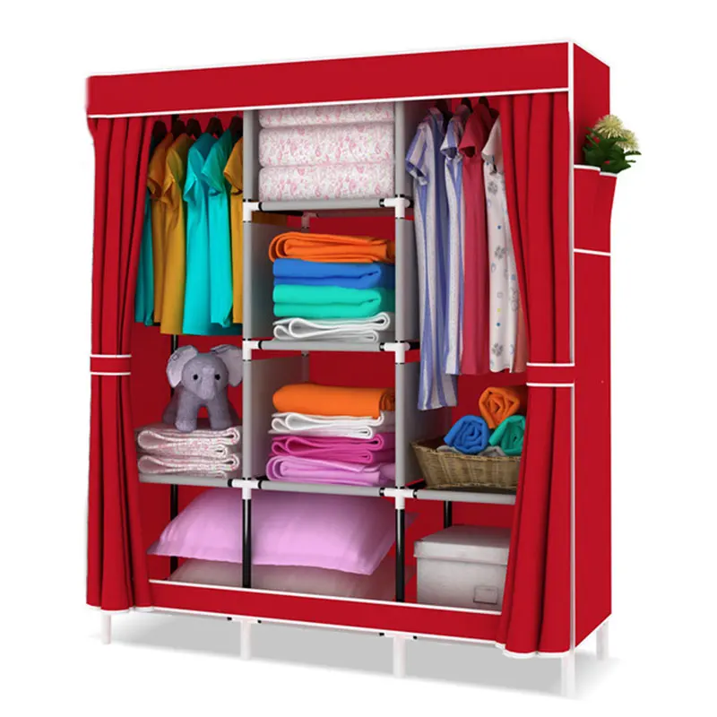 Modern Minimalist Non-woven Cloth Fabric Wardrobe Folding Dustproof Clothes Storage Cabinet DIY Assembly Closet Furniture