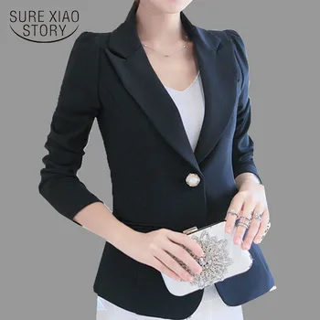 

2019 new fashion long sleeve office lady style solid jacket elegant casual slim outwear women tops autumn women clothing D203 80