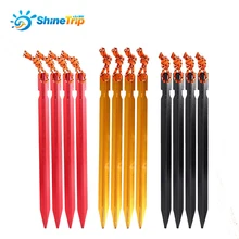 Shinetrip 4 шт./лот 18 см сплав алюминий палатка колышек металлический крепеж для тента гвоздь кол с веревкой для кемпинга оборудование аксессуары