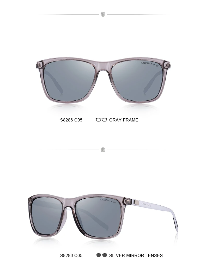 MERRYS дизайн для мужчин и женщин классические квадратные поляризованные солнцезащитные очки алюминий ноги легче дизайн UV400 защита S8286