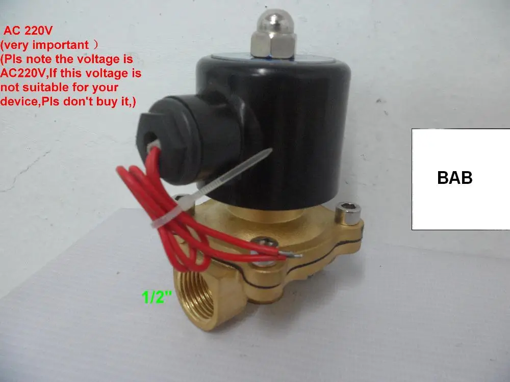 1/2 дюйма AC220V Электрический Управление Пневматический электромагнитный клапан для холодной и горячей воды, масла, воздуха, gas/латунный корпус N/C 2 варианта