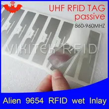 UHF RFID tag sticker Alien 9654 wet inlay 915mhz 900 868mhz 860-960MHZ Higgs3 EPCC1G2 6C smart adhesive passive RFID tags label