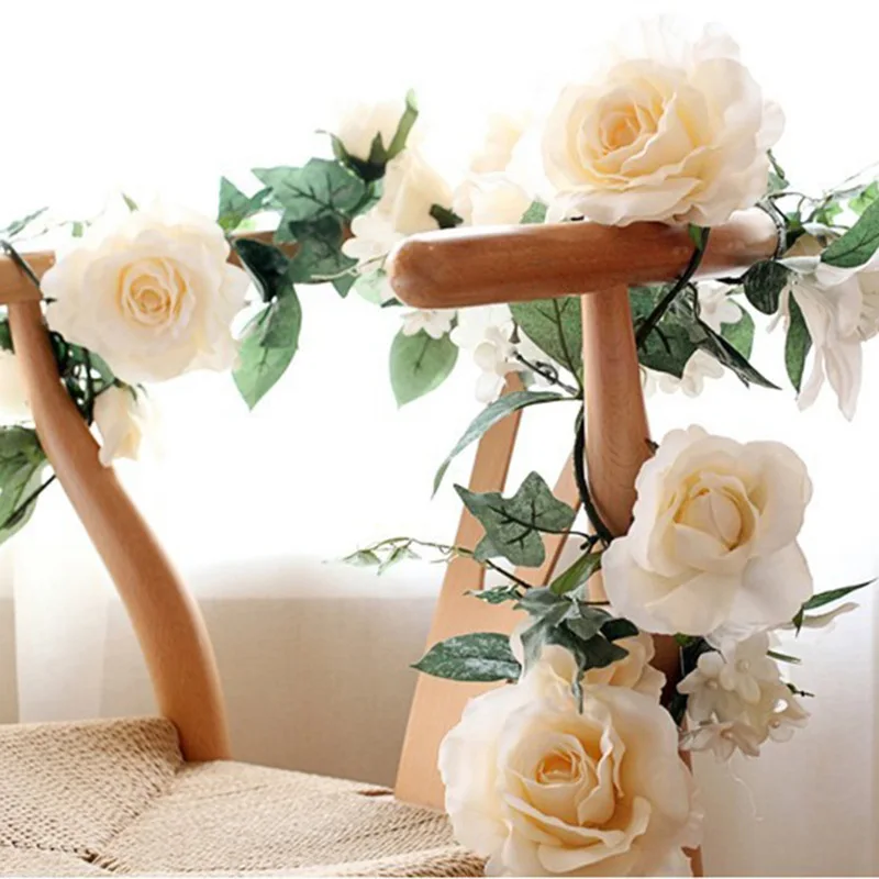 1,8 м очень реалистичные розы ротанга свадебной церемонии моделирование ротанга цветок Бытовая украшения двери гостиницы украшения съемки