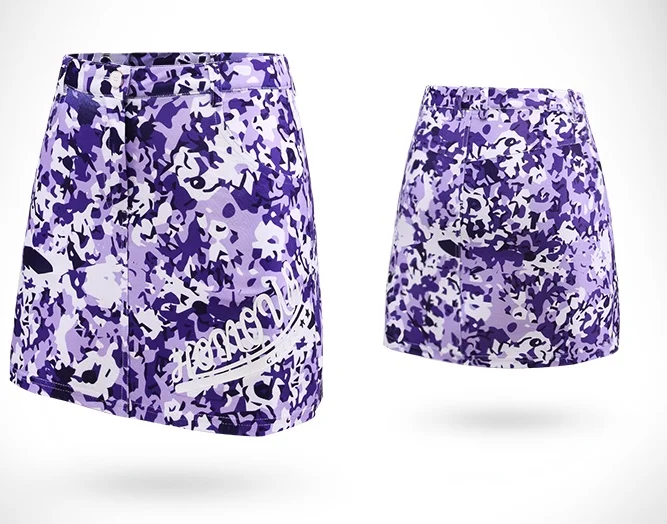 PGM гольф юбка женские сарафаны леди лето футболка Гольф одежда спортивная игровой набор-одежда 3 вида цветов S до XL - Цвет: Purple skirts