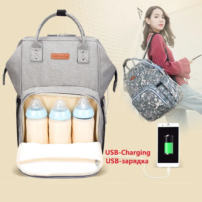 

New Upgrading USB Phone Charging Mummy Baby Bag WaterProof Backpack For Baby Care Diaper Bag Mummy Maternity Travel Nappy Bag