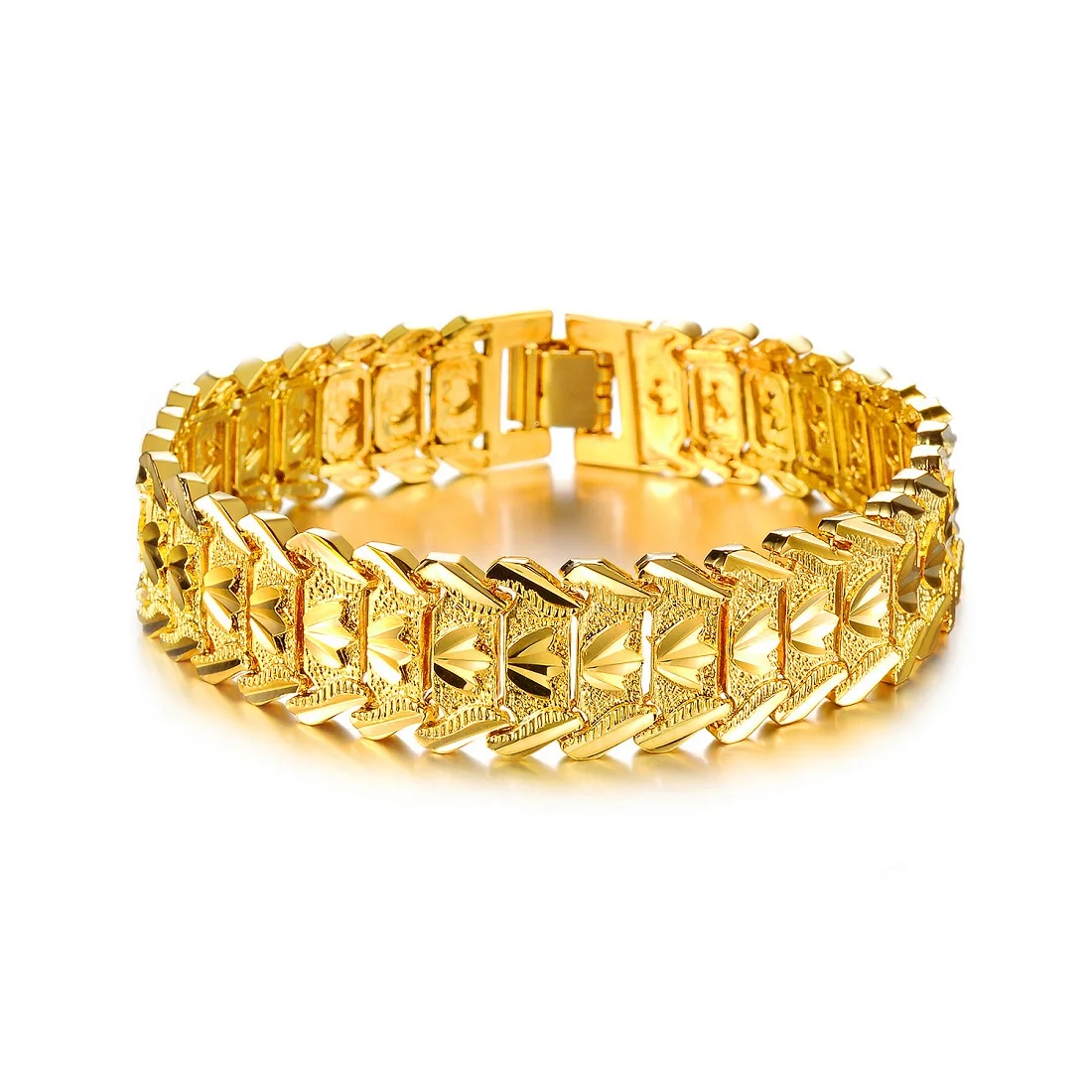 

JHSL Brand 16mm New Fashion Jewelry High Quality Copper Gold Color Father Gift Men Statement Bracelets & Bangles