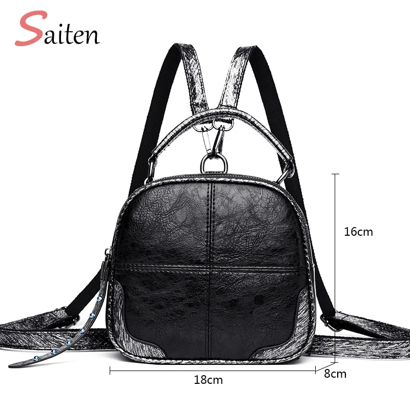 High Quality Multifunction Backpack New PU Leather Women Mini Backpack Fashion Bag Casual School Backpack For Teenager Girl