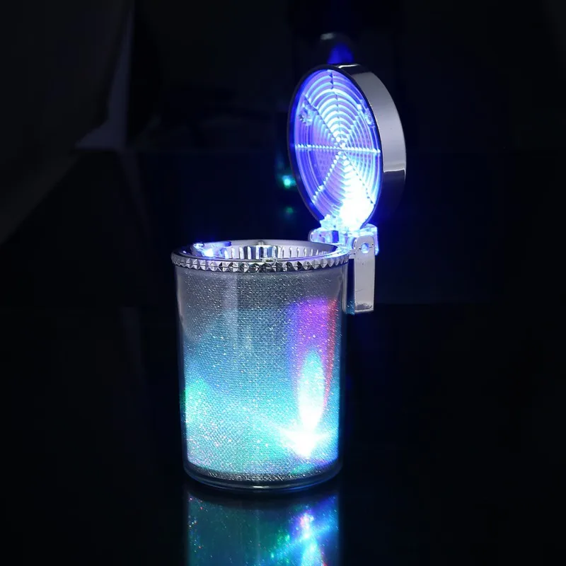 

Car Ashtray with LED Light Cigarette Cigar Ash Tray Container Smoke Ash Cylinder Smoke Cup Holder Storage Cup New
