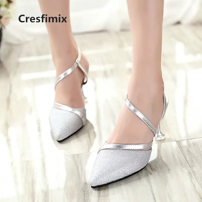 

Femmes Hauts Talons Women Fashion Comfortable Spring & Summer Sliver Pointed Toe High Quality Shoes Female Casual Shoes E2911