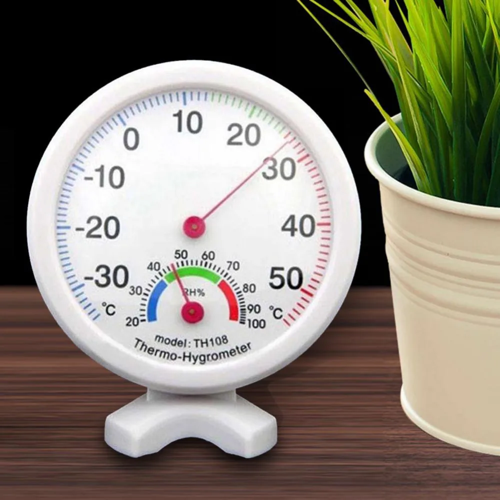 Mini Humidity Thermometer Meters Round Clock shaped Indoor Outdoor