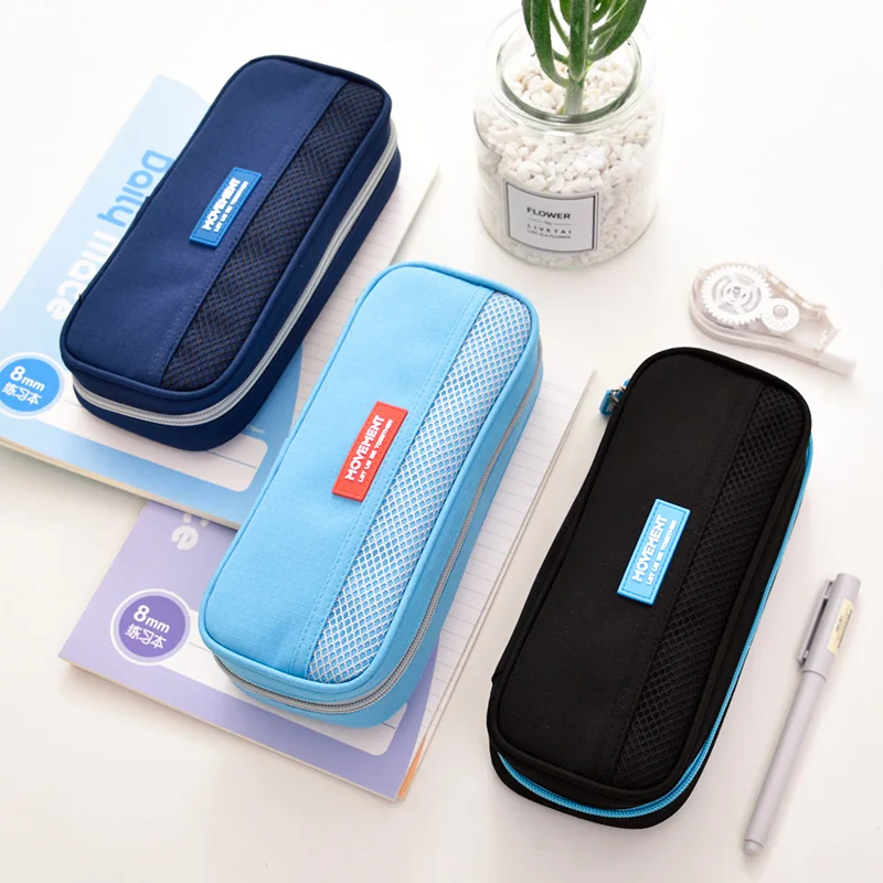 

Deli Pen Bag Large Capacity Pencil Case For School Stident Multifunctional Storage Organizer Simple Design Double Layers Pen Bag
