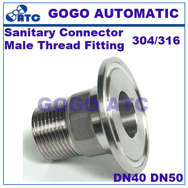 Sanitary Quick Fittings DN40 DN50 Stainless Steel 304 316 Male Thread