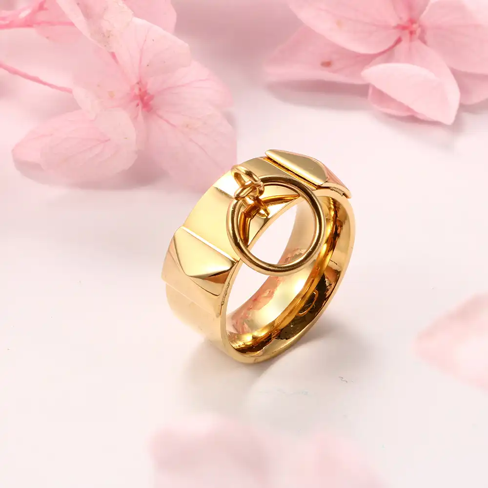 Jovo New Circle Design Rings For Women High Polished Steel Jewelry