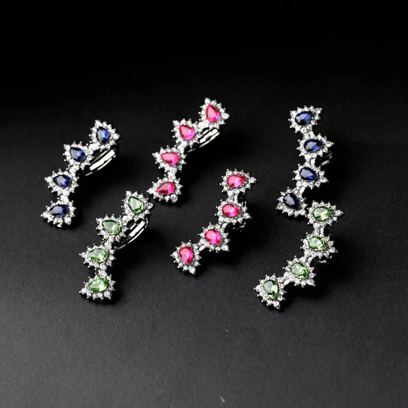 

Online Store Ear Cuff Factory Wholesale Unique Geometric Crystal Without Piercing Clip Earrings